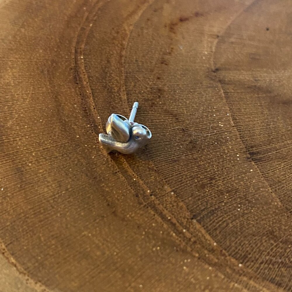 Single Retired Bluebird Ear Post Earring, Sterling Silver
